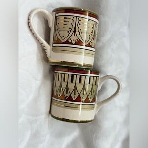 Starbucks 2008 Holiday Sberna Deruta coffee mugs, hand-painted Italy